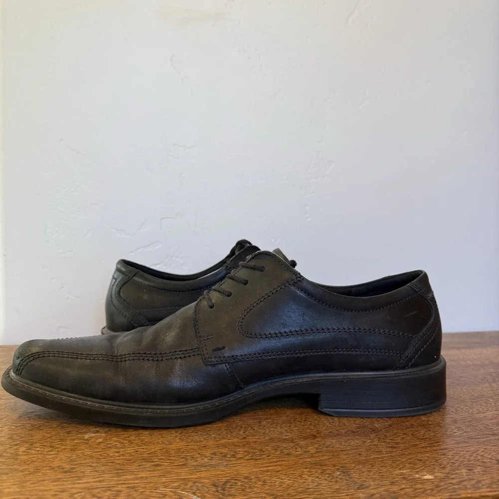 ECCO New Jersey‎ Bicycle Toe Tie Mens Size 13 US 47 EU Black Oxford Lace Up Golf